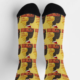 Joyeux Noel Le Chat Noir With Stylized Golden Tree Socken