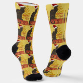 Joyeux Noel Le Chat Noir With Stylized Golden Tree Socken (Gewinkelt)