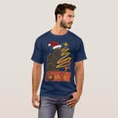 Joyeux Noel Le Chat Noir With Stylized Golden Tree T-Shirt (Vorne ganz)