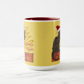 Joyeux Noel Le Chat Noir With Stylized Golden Tree Tasse (Zentrum)