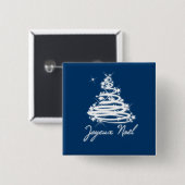 Joyeux Noël mit Weihnachtsbaum Button (Vorne & Hinten)