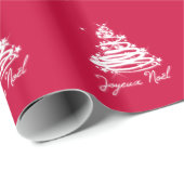Joyeux Noël mit Weihnachtsbaum Geschenkpapier (Rolleneckpunkt)