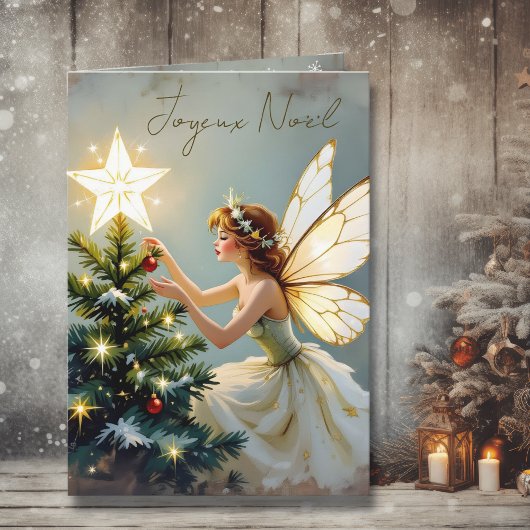 Joyeux Noël | Pretty Fairy Personalized Christmas Karte