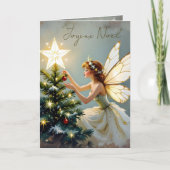 Joyeux Noël | Pretty Fairy Personalized Christmas Karte (Vorderseite)