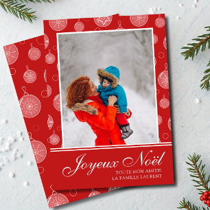Joyeux Noël Red Christmas Decoration Foto Feiertagskarte