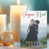 Joyeux Noël Red Green Script Foto Magnet Card