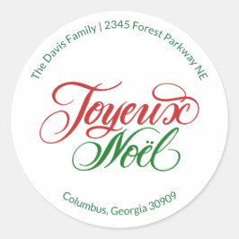 Joyeux Noël Return Address Sticker