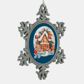Joyeux Noël Schneeflocken Zinn-Ornament (Links)