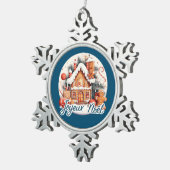 Joyeux Noël Schneeflocken Zinn-Ornament (Rechts)