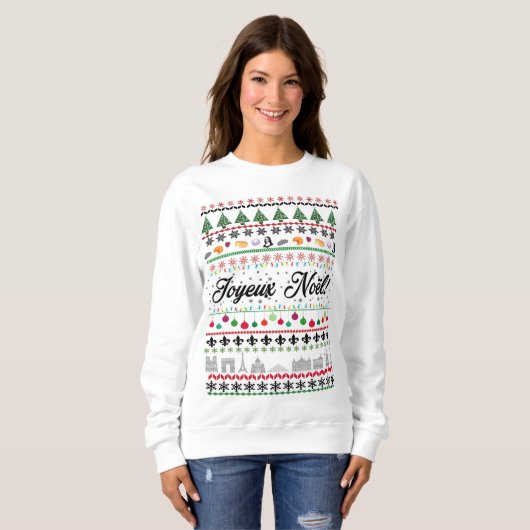 Joyeux Noël Strickjacke Sweatshirt (Vorne ganz)