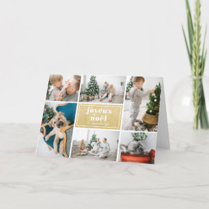 Joyeux Noël Typografy Glitzer FotoCollage Feiertagskarte