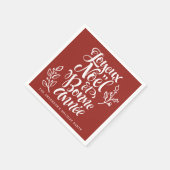 Joyeux Noël und Bonne Année Calligraphy Red Serviette (Ecke)