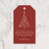 Joyeux Noël und Bonne Année Moderne Kalligraphie Geschenkanhänger (Rückseite)