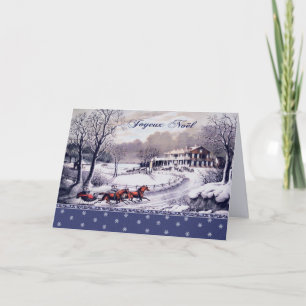 Joyeux Noël. Weihnachtskarte in französischer Spra Feiertagskarte