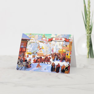 Joyeux Noël. Weihnachtskarten auf Französisch Feiertagskarte