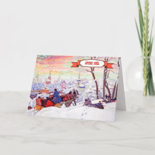 Joyeux Noël. Weihnachtskarten auf Französisch Feiertagskarte