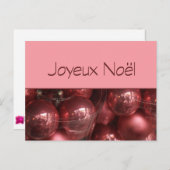 Joyeux Noël Weihnachtsverzierungen Feiertagspostkarte (Vorne/Hinten)