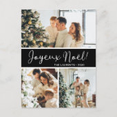 Joyeux Weihnachten 4 Foto Holiday Postkarte (Vorderseite)