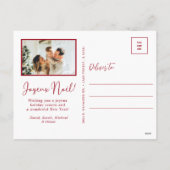 Joyeux Weihnachten 4 Foto Holiday Postkarte (Rückseite)