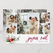 Joyeux Weihnachten Berry Calligraphy 7 Foto (Vorne/Hinten)