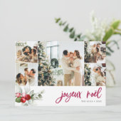 Joyeux Weihnachten Berry Calligraphy 7 Foto (Stehend Vorderseite)