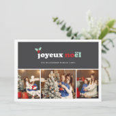 Joyeux Weihnachten Bold Typografie Mistletoe 3 Fot (Stehend Vorderseite)