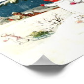 Joyeux Weihnachten Children Xmas Card Poster (Ecke)