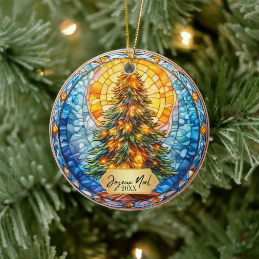 Joyeux Weihnachten Christmas Keramik Ornament (Baum)