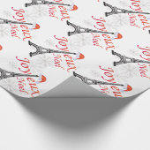 Joyeux Weihnachten Eiffel Tower Geschenkpapier (Ecke)