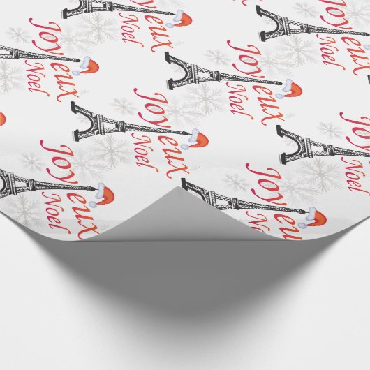 Joyeux Weihnachten Eiffel Tower Geschenkpapier (Ecke)