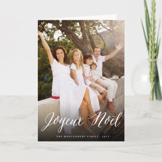 Joyeux Weihnachten-einfache Feiertagskarte (Vorderseite)