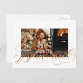 Joyeux Weihnachten Elegantes Weihnachts-Foto Postk (Vorne/Hinten)