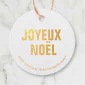 "Joyeux Weihnachten" Fett Letters Geschenkanhänger (Vorderseite)