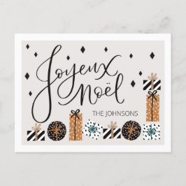 Joyeux Weihnachten Flat Christmas Holiday Postcard