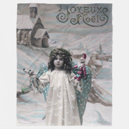 Joyeux Weihnachten Fleecedecke