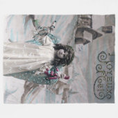 Joyeux Weihnachten Fleecedecke (Vorderseite (Horizontal))