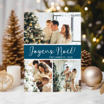 Joyeux Weihnachten FotoCollage<br><div class="desc">Diese fantastische 3-Foto-Urlaubskarte mit "Joyeux Weihnachten!" in einem modernen Skript-Schriftart und Ihrem Familiennamen und Jahr in einem sauberen,  klassischen -Schriftart in Weiß auf dunkelgrün mit einem passenden Rücken ist ideal für den Versand an Ihre Familie und Freunde. Jeder wird Liebe bekommen neue Fotos Ihrer Familie!</div>