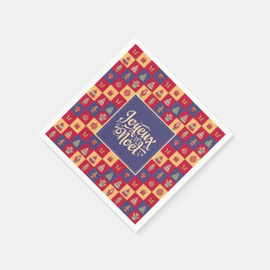 Joyeux Weihnachten Franz Frohe Weihnachtsfeier Chi Serviette (Ecke)