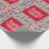 Joyeux Weihnachten Franz frohe Weihnachtsfiguren Geschenkpapier (Ecke)