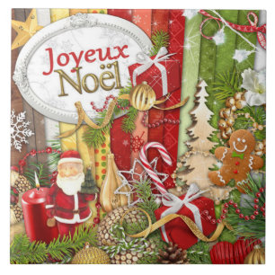 Joyeux Weihnachten ( Französisch frohe Weihnachte Fliese