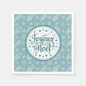 Joyeux Weihnachten französisch Frohe Weihnachtsbla Serviette (Vorderseite)