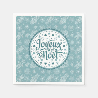 Joyeux Weihnachten französisch Frohe Weihnachtsbla Serviette