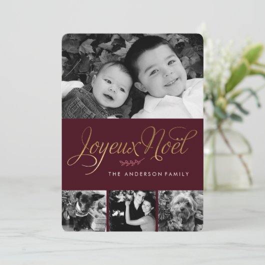 Joyeux Weihnachten Französisch Weihnachten (Stehend Vorderseite)