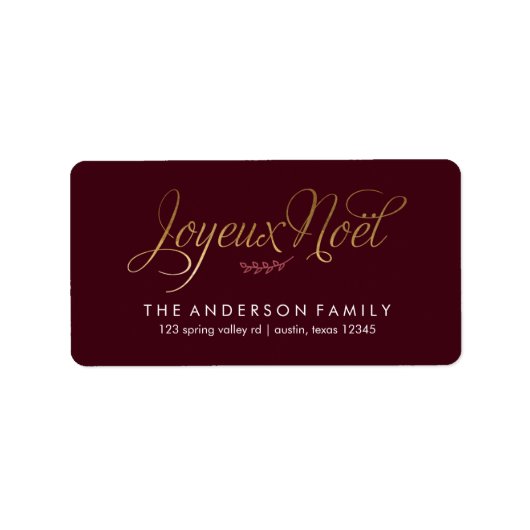 Joyeux Weihnachten Französisch Weihnachten Adressaufkleber (Vorne)