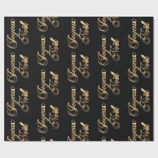 Joyeux Weihnachten Französisch Weihnachtsschwarz u Geschenkpapier (Flach)