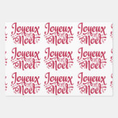 Joyeux Weihnachten Französischer Weihnachtsgrüße Geschenkpapier Set (Vorderseite 3)