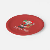 Joyeux Weihnachten Französischer Weihnachtsmann (O Pappteller (Schrägansicht)
