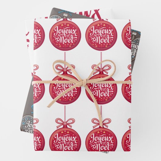 Joyeux Weihnachten Französisches Weihnachtsgeschen Geschenkpapier Set (Beispiel)