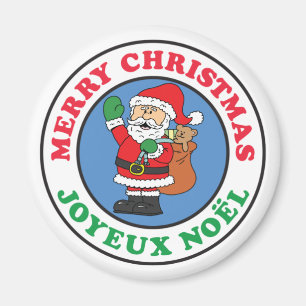 Joyeux Weihnachten French Christmas Santa Magnet