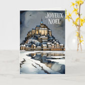 Joyeux Weihnachten French Language Christmas wünsc Karte (Gelbe Blume)